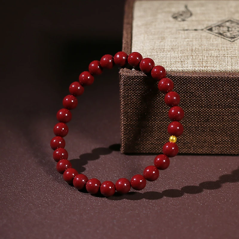Vintage Red Cinnabar Beads Bracelets for Women Men Charm Pixiu Wealth Lucky Amulet Bracelet Unisex Prayer Jewelry Birthday Gift