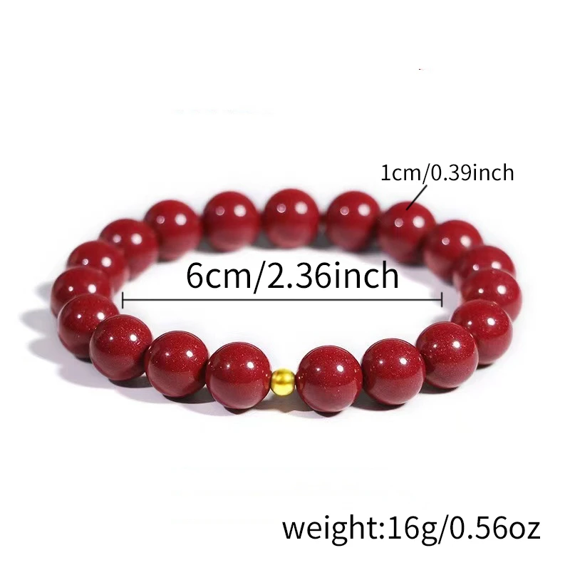Vintage Red Cinnabar Beads Bracelets for Women Men Charm Pixiu Wealth Lucky Amulet Bracelet Unisex Prayer Jewelry Birthday Gift