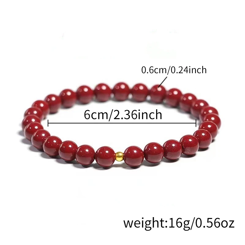 Vintage Red Cinnabar Beads Bracelets for Women Men Charm Pixiu Wealth Lucky Amulet Bracelet Unisex Prayer Jewelry Birthday Gift