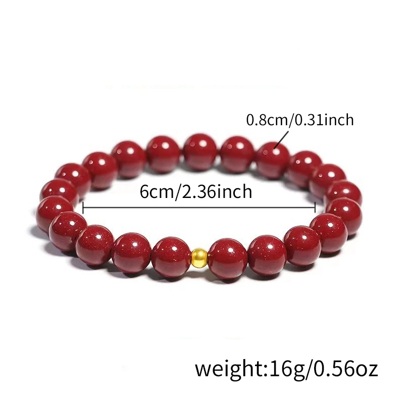 Vintage Red Cinnabar Beads Bracelets for Women Men Charm Pixiu Wealth Lucky Amulet Bracelet Unisex Prayer Jewelry Birthday Gift