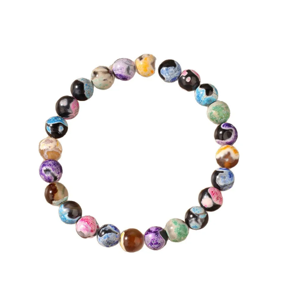 Colorful Natural Stone Bracelet For Women 8MM Beads Elastic Chain Wrap Bangle Female Bohemia Party Jewelry Accessories