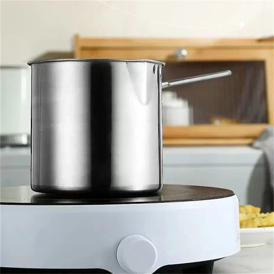SUS304 Stainless Steel Fryer with French Fries and Chicken Wings, Household Small Oil Pot with Filter Screen, Tianfu Luo Pot