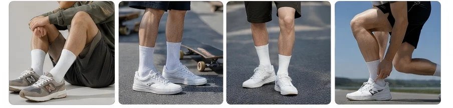 10pairs HLHYX Socks Men's Cotton Deodorant Winter Towel Bottom with Mid-tube White Stockings Thickened Sports Basketball Socks