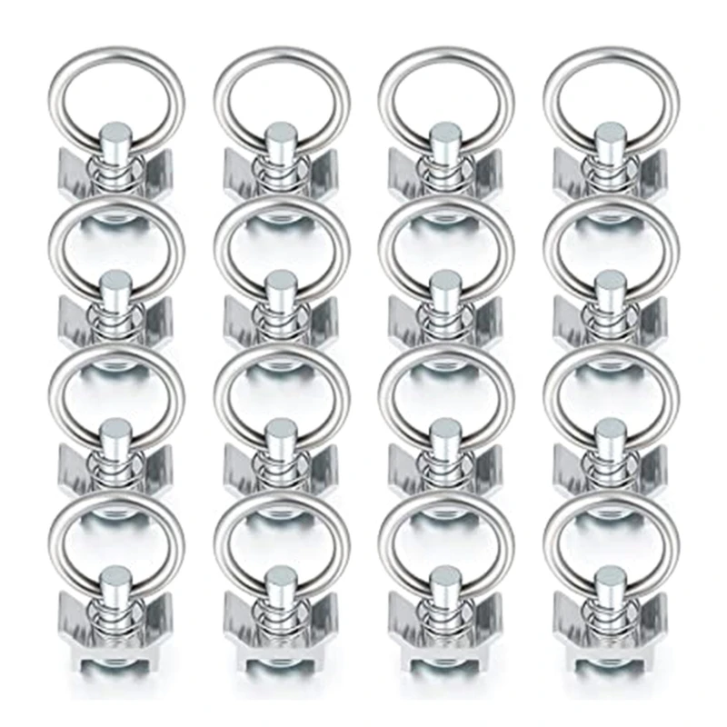 1/6/10Pcs L-Track Single Ring (Spring Loaded) Tie Down Anchors