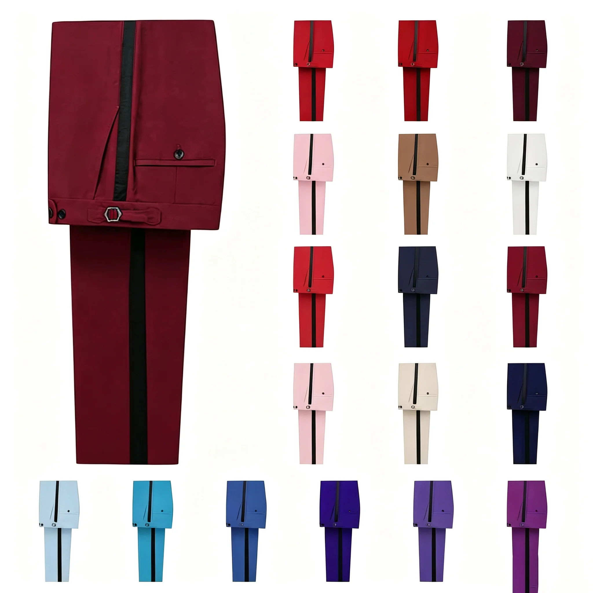 Business Mens Trousers Formal Groom Tuxedo Party Prom Regualr Tall Fit Pants Dai Pants