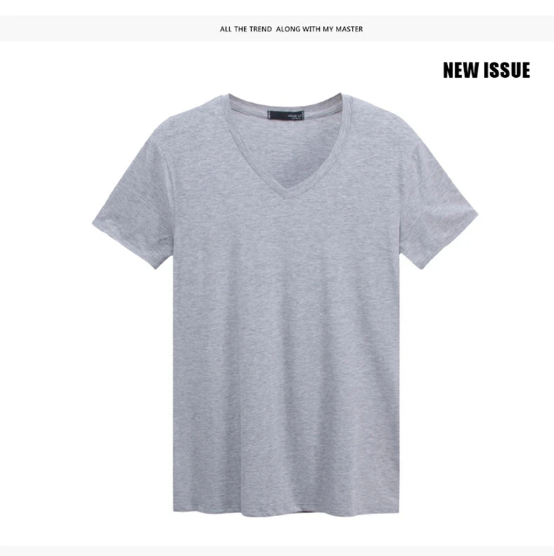 MRMT Brand New Mens T Shirt Pure Color V Collar Short Sleeved Men T-Shirt Black Tights Man T-Shirts Fitness For Male Clothes