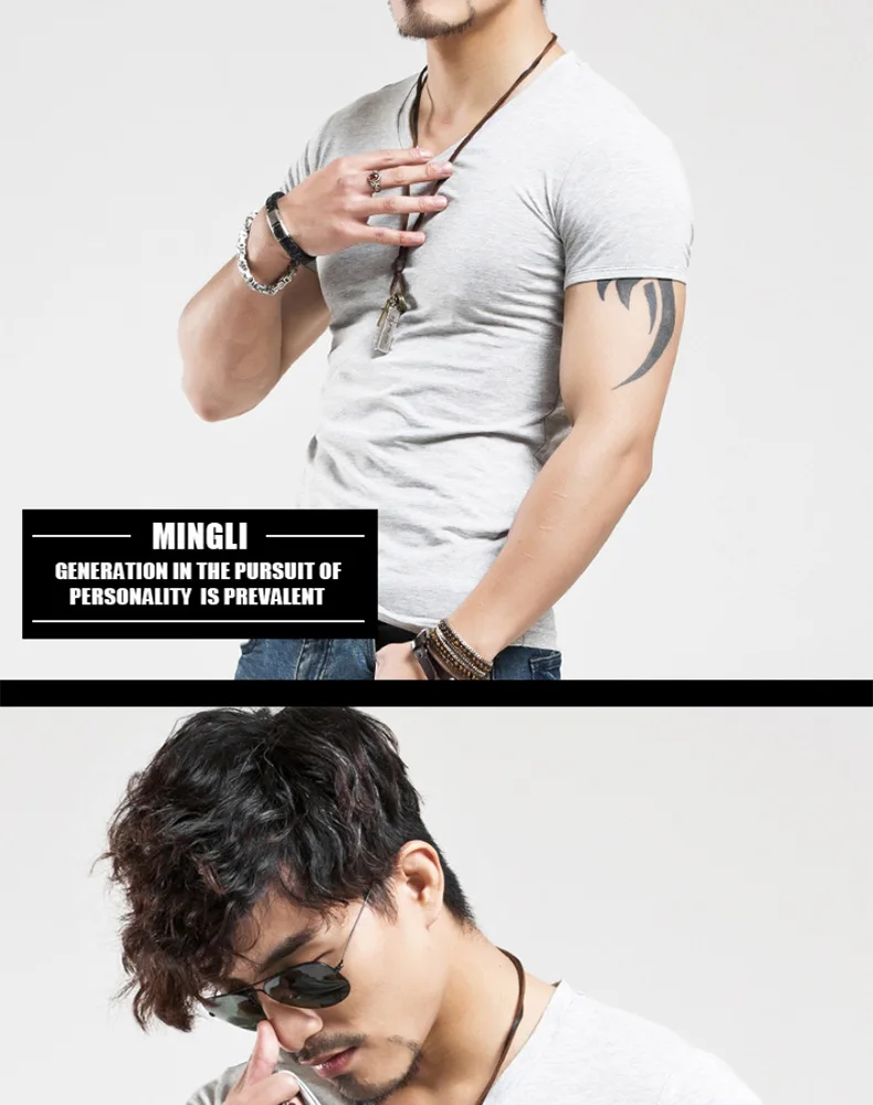 MRMT Brand New Mens T Shirt Pure Color V Collar Short Sleeved Men T-Shirt Black Tights Man T-Shirts Fitness For Male Clothes
