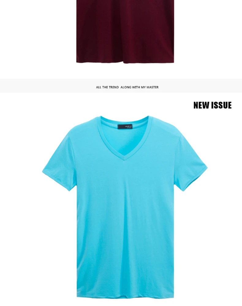 MRMT Brand New Mens T Shirt Pure Color V Collar Short Sleeved Men T-Shirt Black Tights Man T-Shirts Fitness For Male Clothes