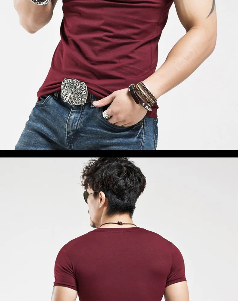 MRMT Brand New Mens T Shirt Pure Color V Collar Short Sleeved Men T-Shirt Black Tights Man T-Shirts Fitness For Male Clothes