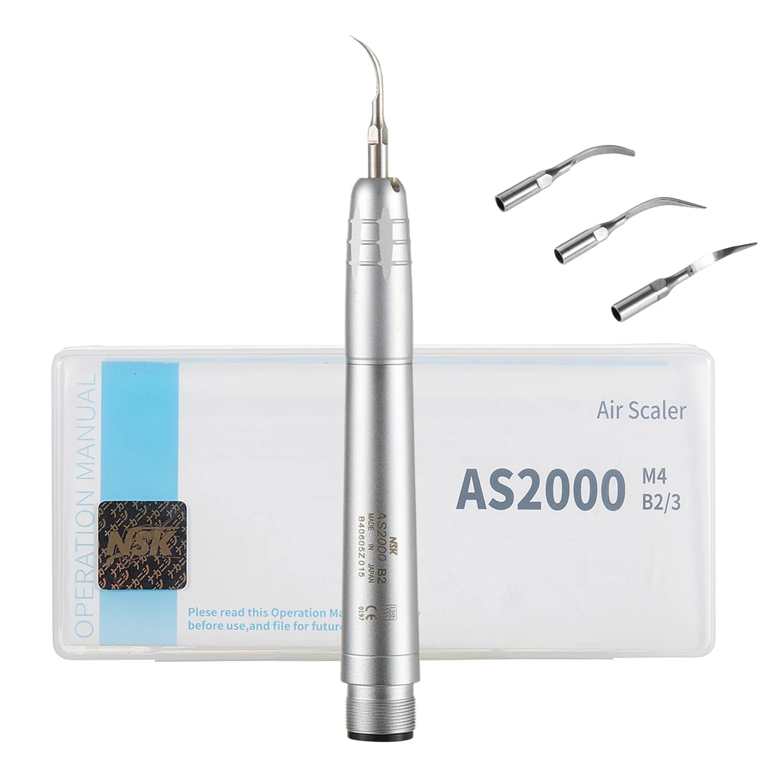 NSK AS2000 Dental Ultrasonic Air Scaler with 3 Tips Tooth Calculus Remover Cleaning Tool Handpiece Whiten Tooth Cleaner Dentist