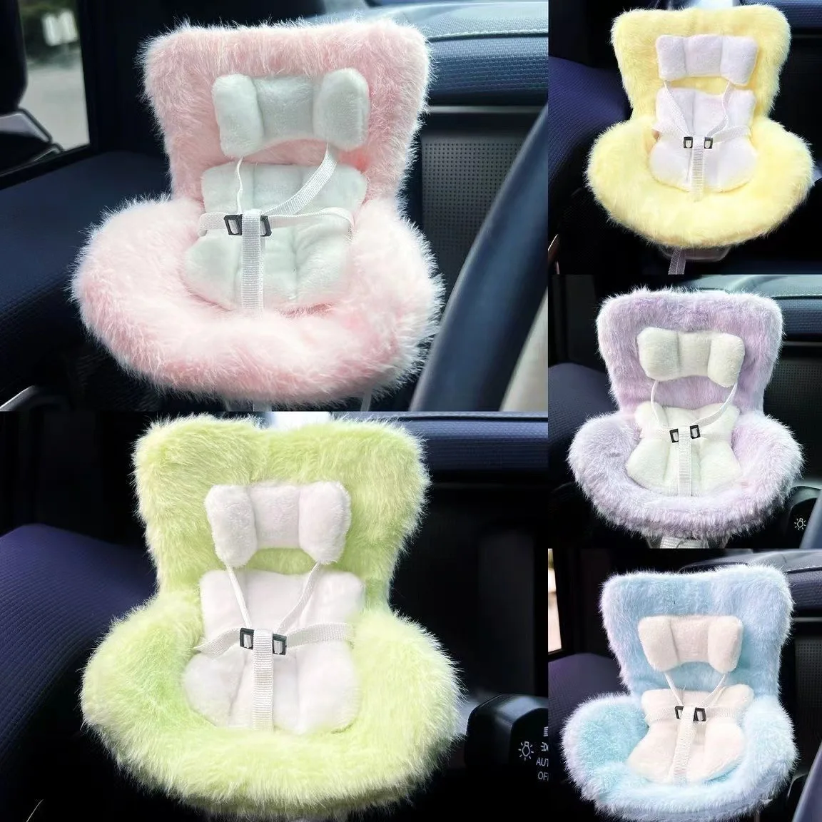15-17cm doll Seat Labubu Carseat Safety Seat Cute doll Air Outlet Aromatherapy Decoration High-Grade Car Interior Decoration