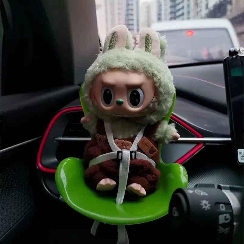 15-17cm doll Seat Labubu Carseat Safety Seat Cute doll Air Outlet Aromatherapy Decoration High-Grade Car Interior Decoration