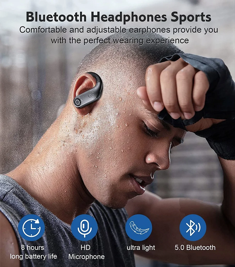 Bluetooth Earphones Wireless Earbuds with Wireless Charging Case Stereo Sound Headphones Built-in Mic In-Ear Headsets Deep Bass