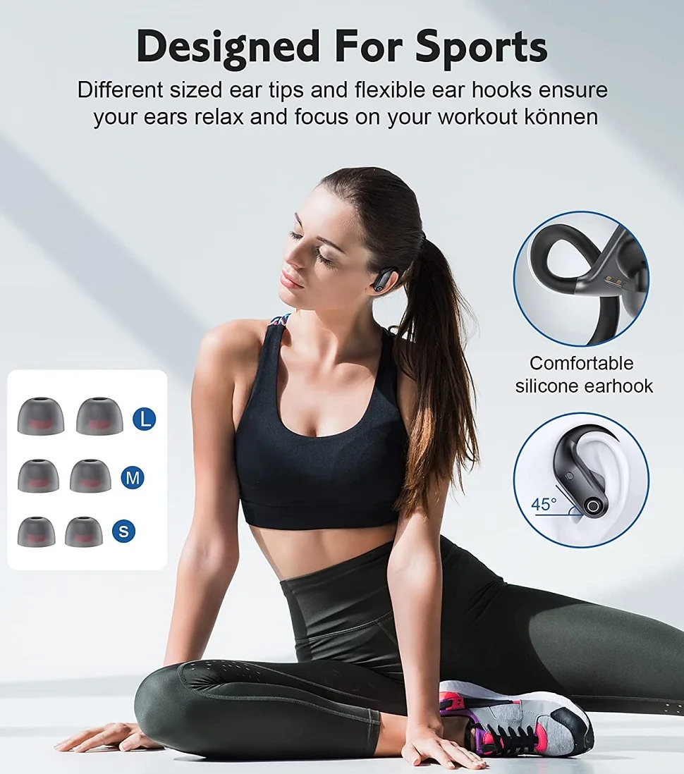 Bluetooth Earphones Wireless Earbuds with Wireless Charging Case Stereo Sound Headphones Built-in Mic In-Ear Headsets Deep Bass