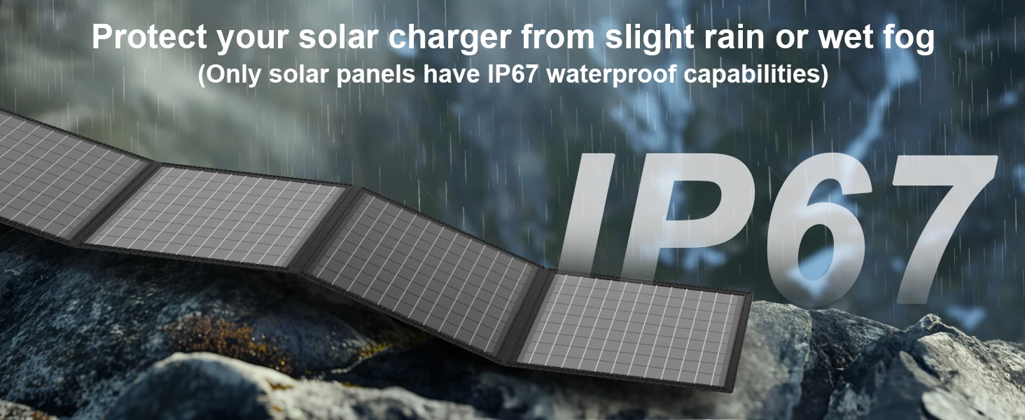 MHPOWOS Solar Battery Charger for Powerbank, 45W / 60W Foldable Portable Solar Panel with USB C, DC Output for Camping Phone