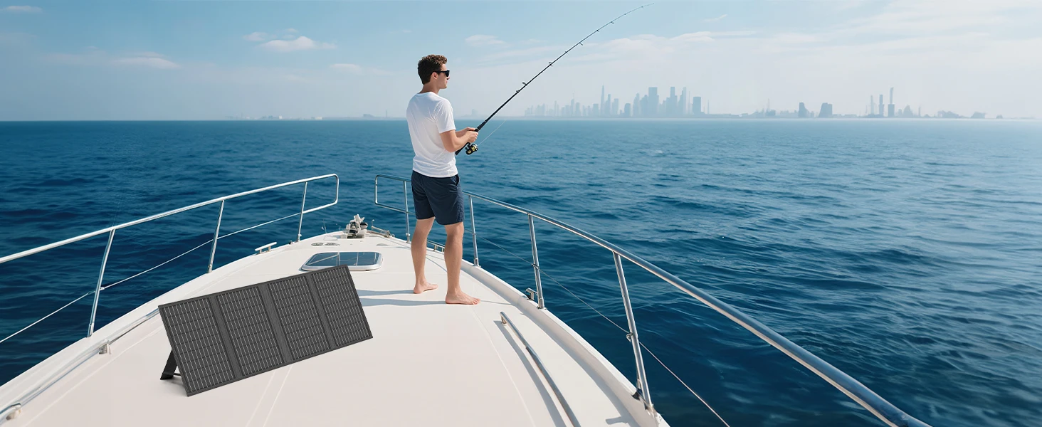 MHPOWOS Solar Battery Charger for Powerbank, 45W / 60W Foldable Portable Solar Panel with USB C, DC Output for Camping Phone