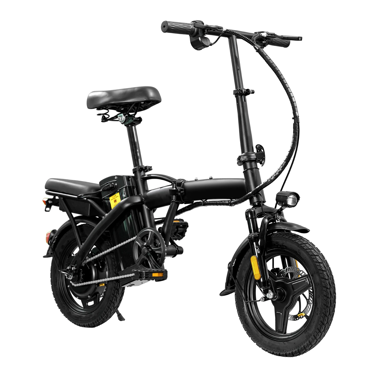 T5 Lightweight Folding Electric Bike for Adults 48V 750W Peak Power 20MPH 18-22 Miles Range 14Inch Disc Brake Commuter E-bike