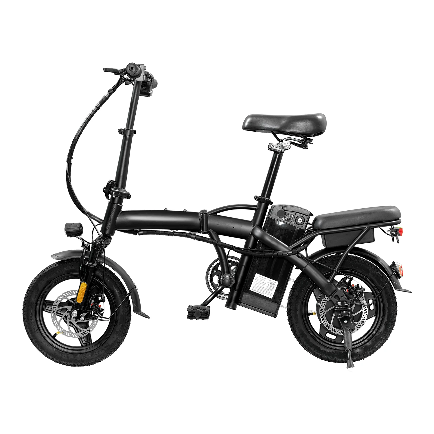 T5 Lightweight Folding Electric Bike for Adults 48V 750W Peak Power 20MPH 18-22 Miles Range 14Inch Disc Brake Commuter E-bike