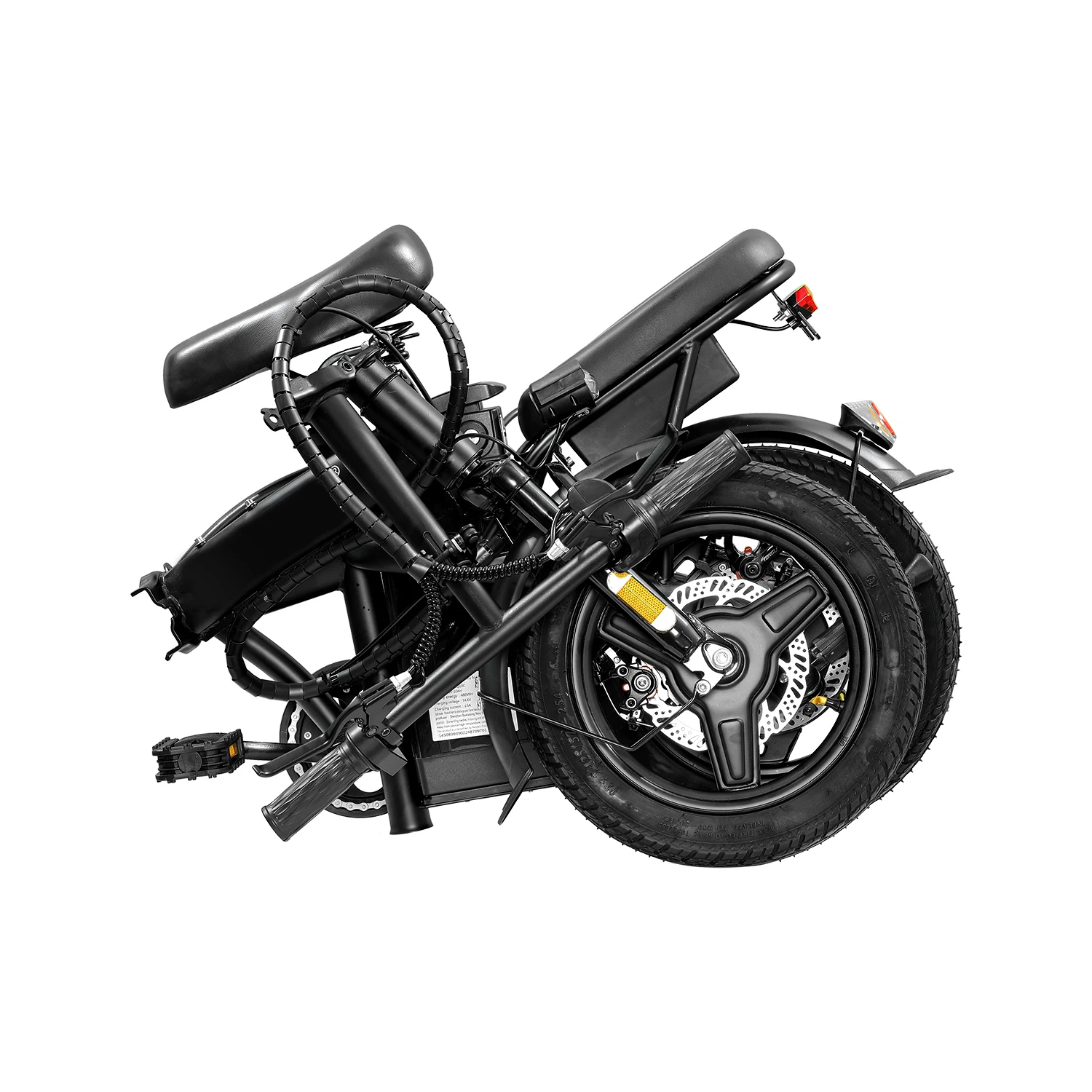 T5 Lightweight Folding Electric Bike for Adults 48V 750W Peak Power 20MPH 18-22 Miles Range 14Inch Disc Brake Commuter E-bike