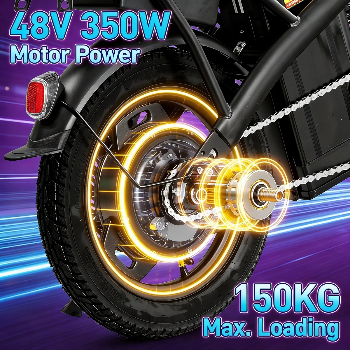 T5 Lightweight Folding Electric Bike for Adults 48V 750W Peak Power 20MPH 18-22 Miles Range 14Inch Disc Brake Commuter E-bike
