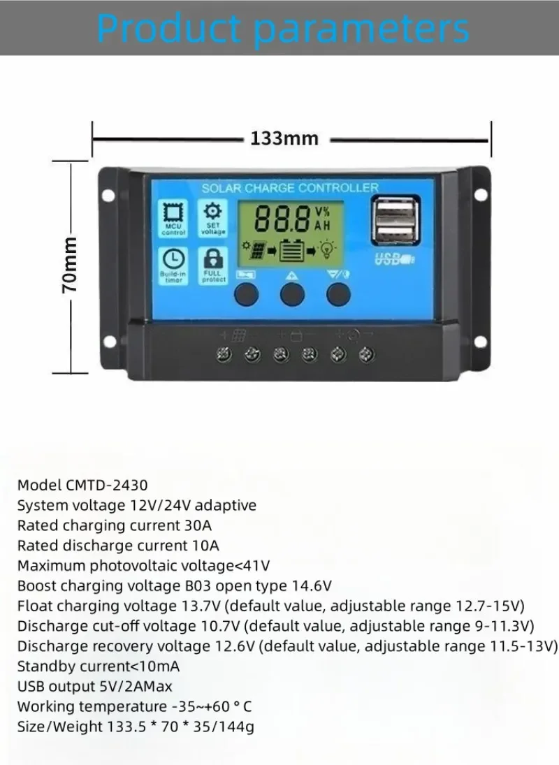 4000W Solar Inverter Kit Complete 12V to 110V/220V Solar Panel System 12V Solar Panel Battery Charge Controller Power Generation