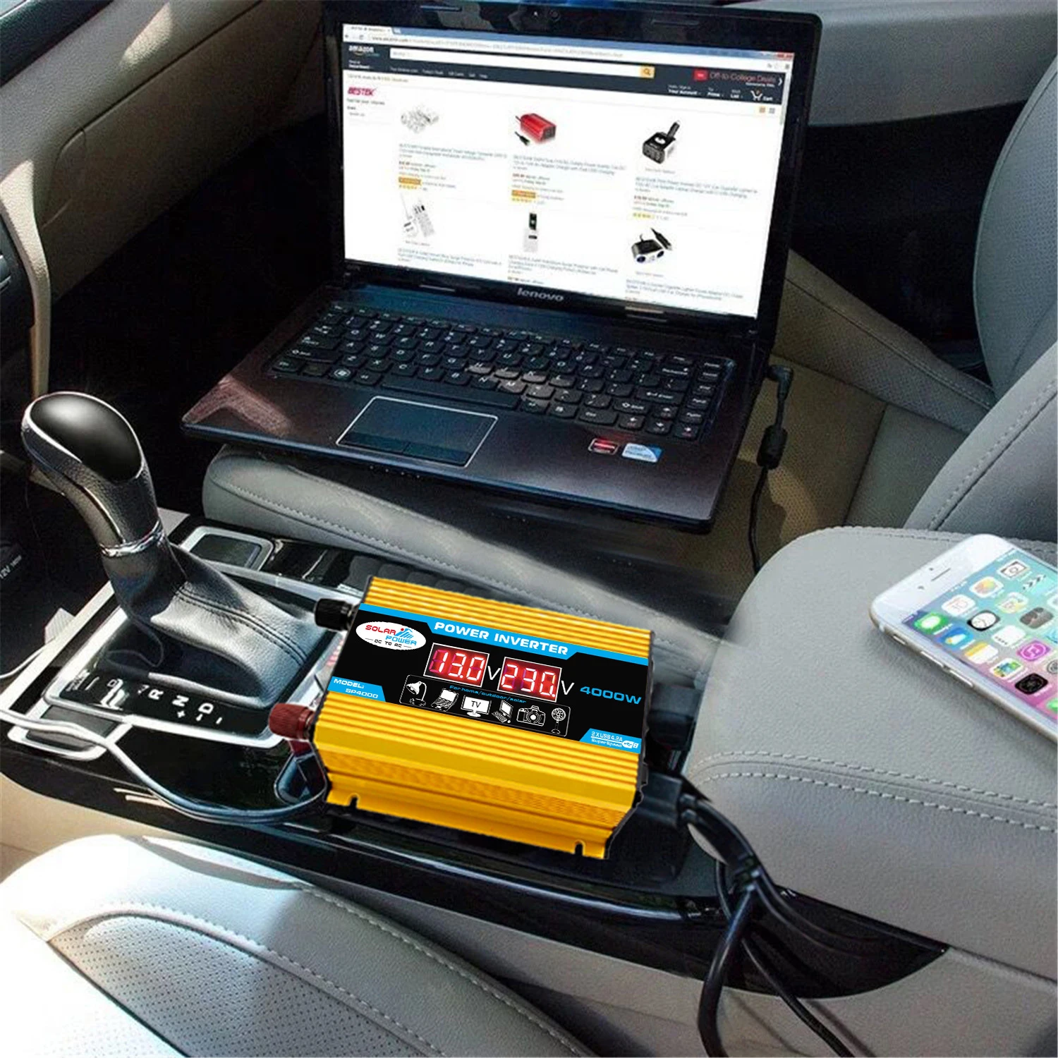 4000W Solar Inverter Kit Complete 12V to 110V/220V Solar Panel System 12V Solar Panel Battery Charge Controller Power Generation