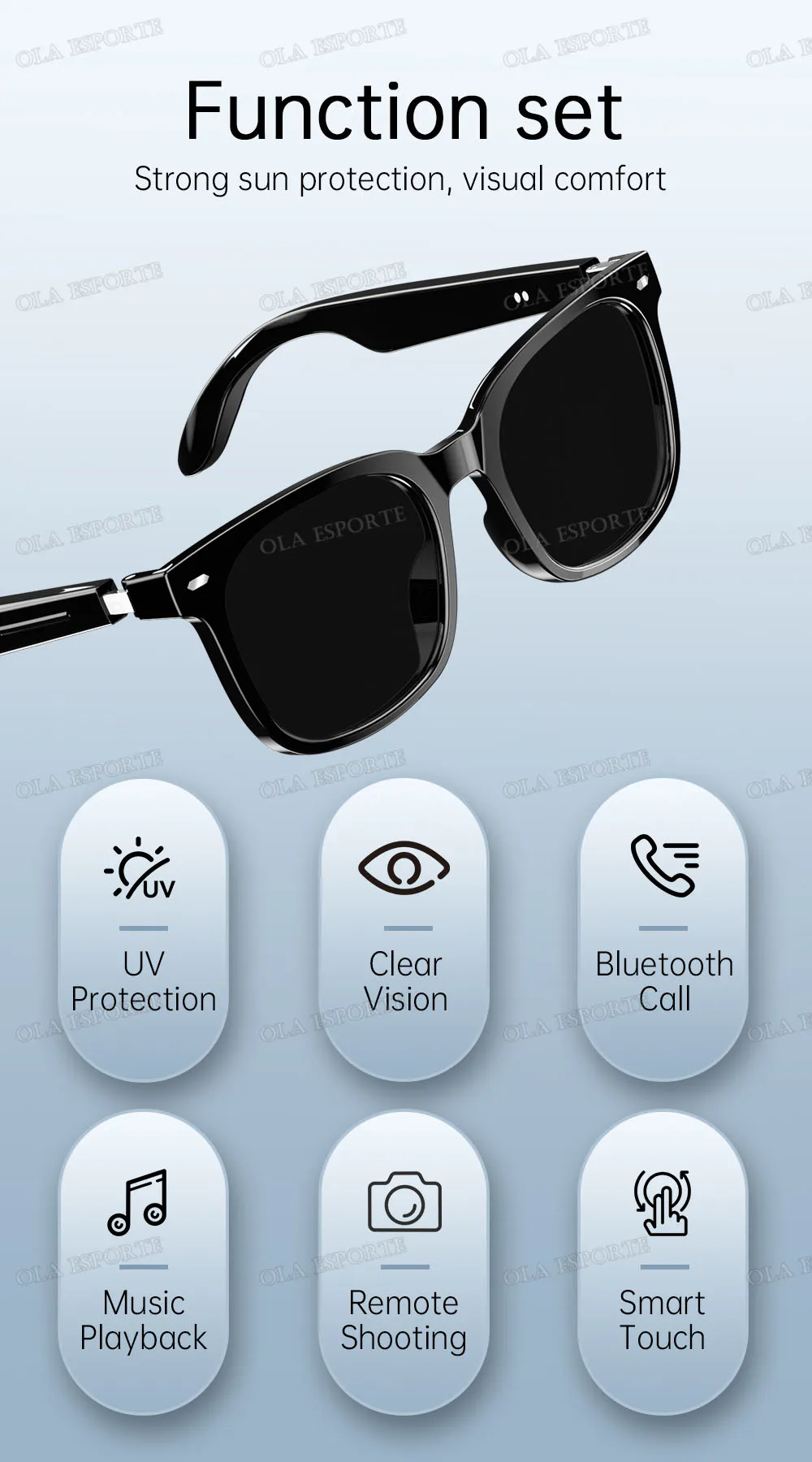 2026 New AI Smart Glasses Photochromic Lenses Bluetooth Call Noise Reduction Music Headphone Microphone Sunglasses for Men Women