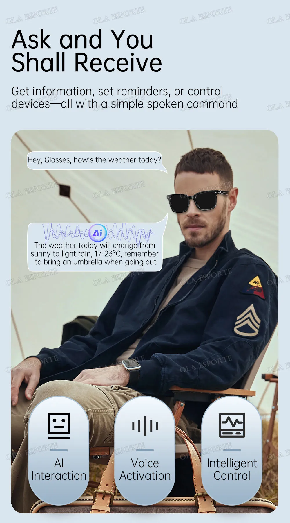 2026 New AI Smart Glasses Photochromic Lenses Bluetooth Call Noise Reduction Music Headphone Microphone Sunglasses for Men Women