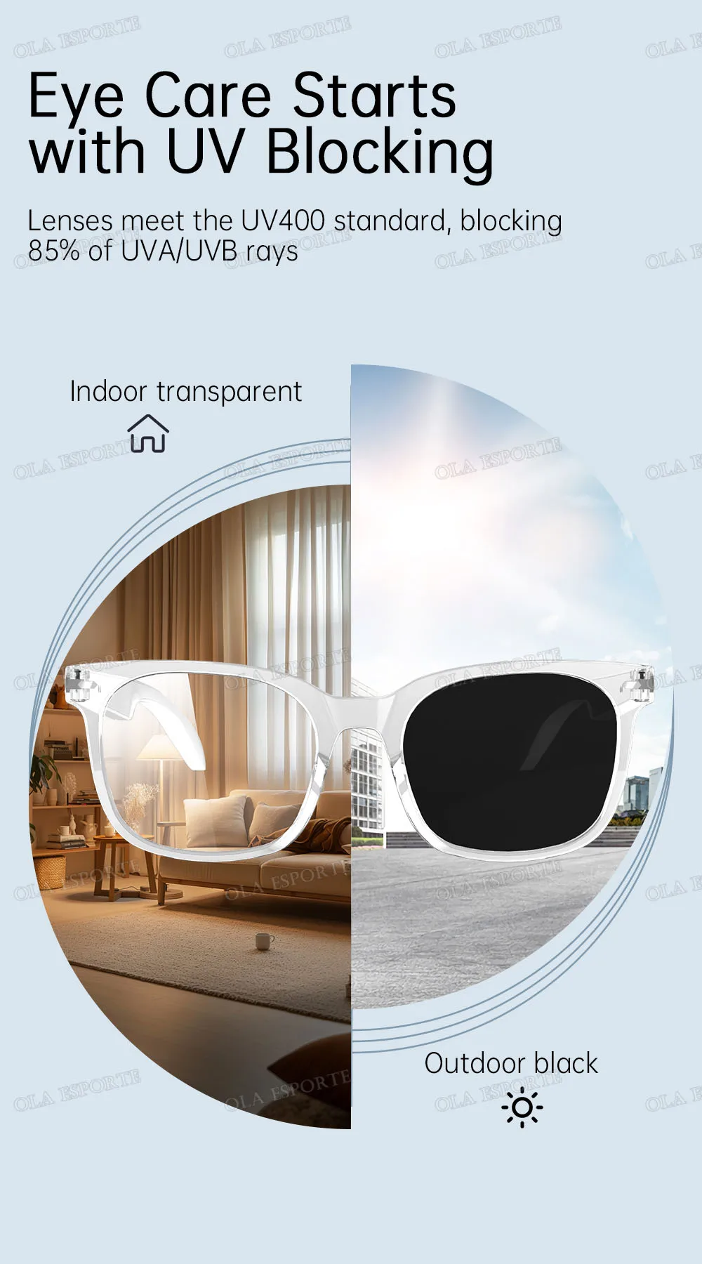 2026 New AI Smart Glasses Photochromic Lenses Bluetooth Call Noise Reduction Music Headphone Microphone Sunglasses for Men Women