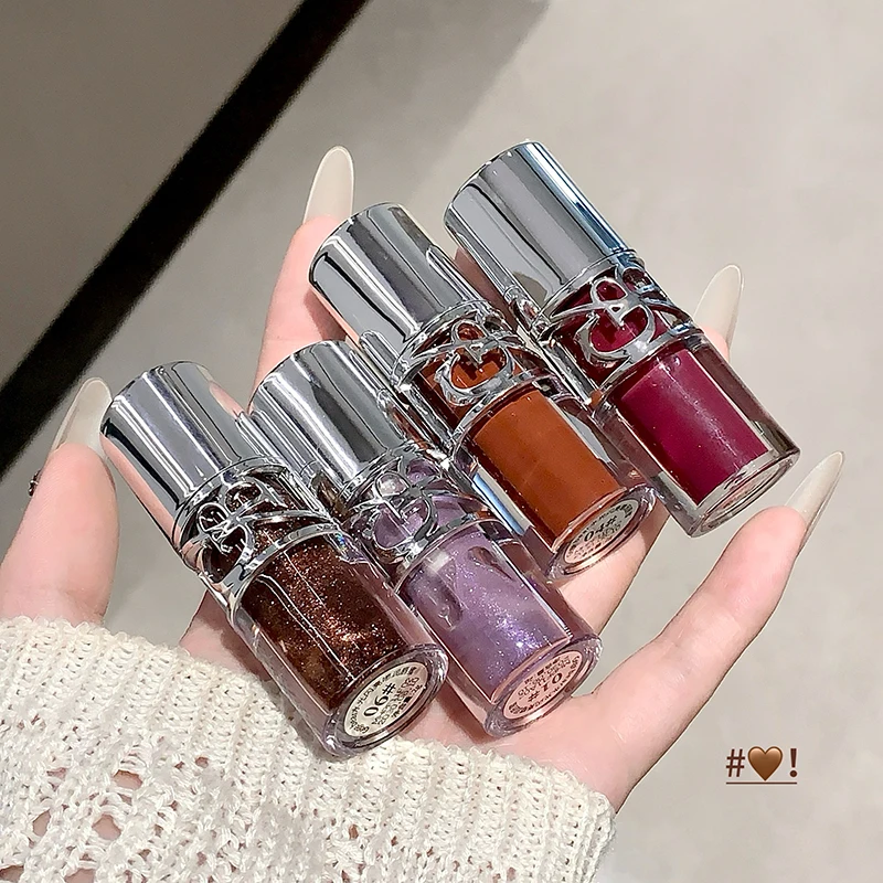 Gege Bear Glittering Mirror Lip Glaze, Watery Shimmering Light Lip Gloss Makeup 8 Colors, Hydrating Moisturizing, Long Lasting