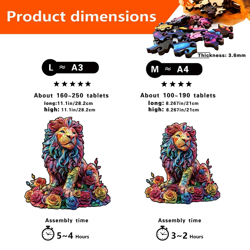 Wooden Irregularly Shaped Animal Jigsaw Puzzles Adult Toys 3D Lions Dinosaurs Eagles Creative Crafts Jigsaw Games Holiday Gifts