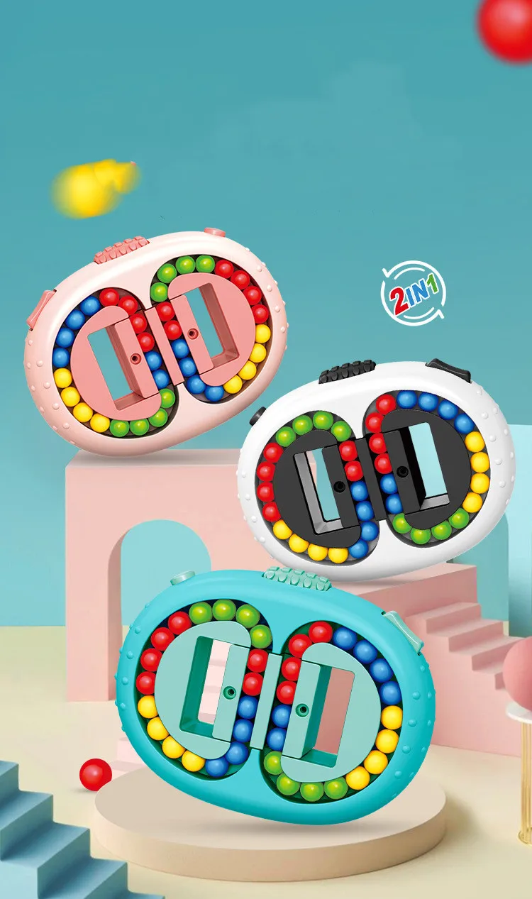 New Kids Rotating Magic Beans Fingertip Toys Children Spin Bead Puzzles Game Learning Educational Adults Stress Relief Toy