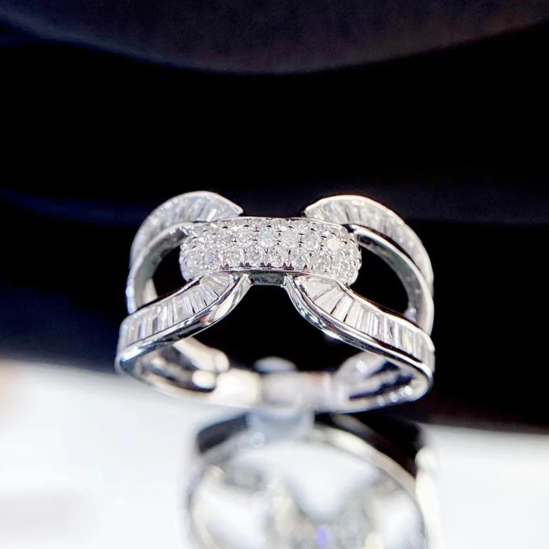 Huitan Creative Design Wedding Rings for Women Modern Fashion New Finger Accessories Engagement Party Temperament Female Jewelry
