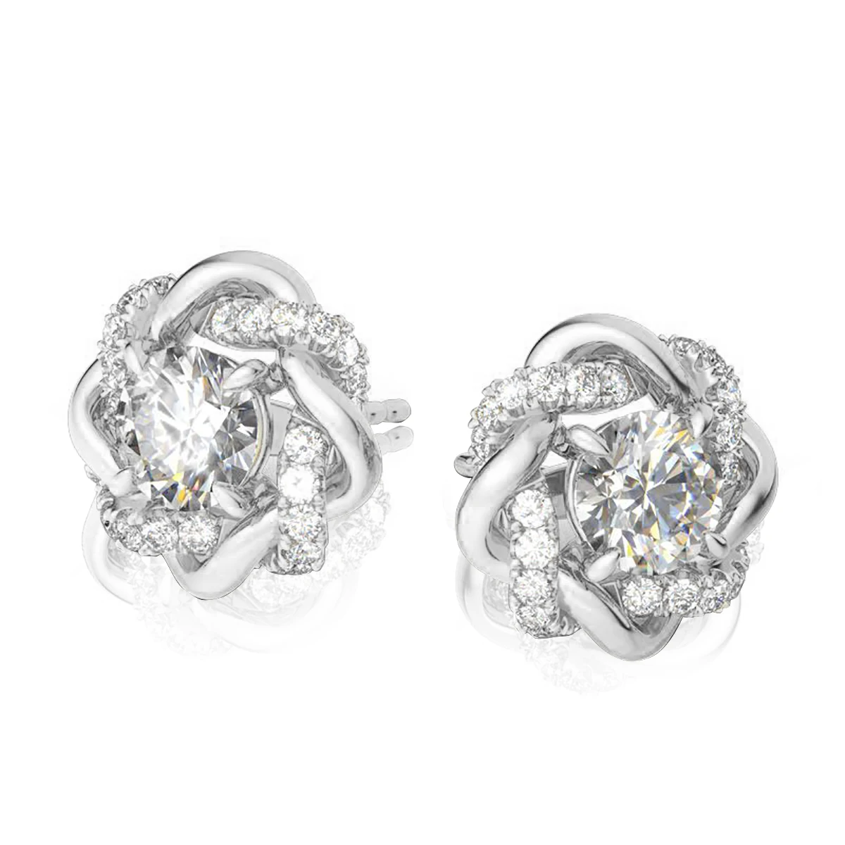 Luxury Quality Trendy Star Of David 2 Carat 6.5mm Moissanite Earrings Studs Pure 925 Silver Certificated Women's Jewellery Sale