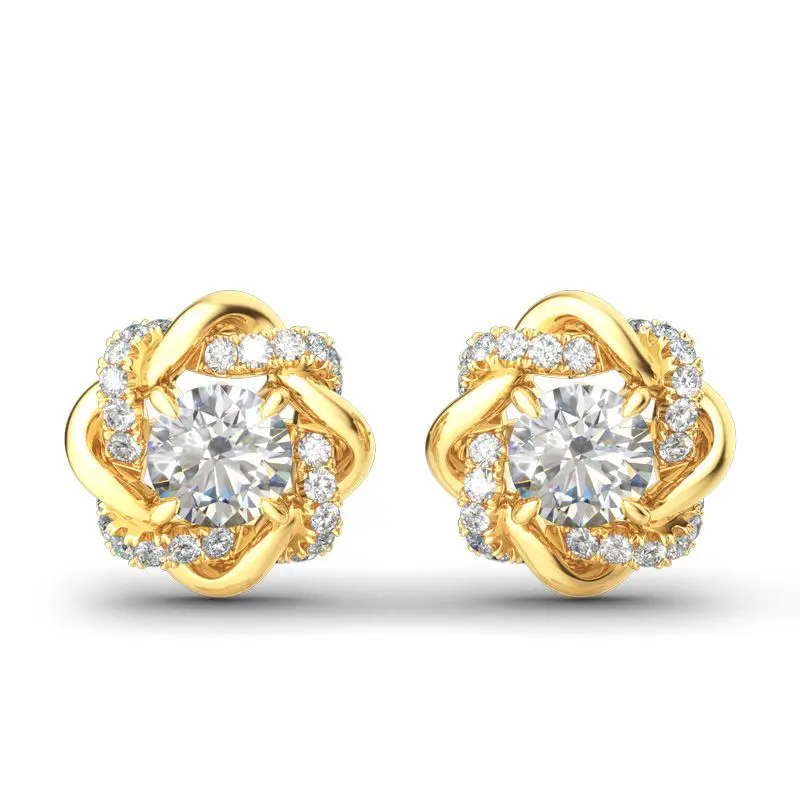 Luxury Quality Trendy Star Of David 2 Carat 6.5mm Moissanite Earrings Studs Pure 925 Silver Certificated Women's Jewellery Sale
