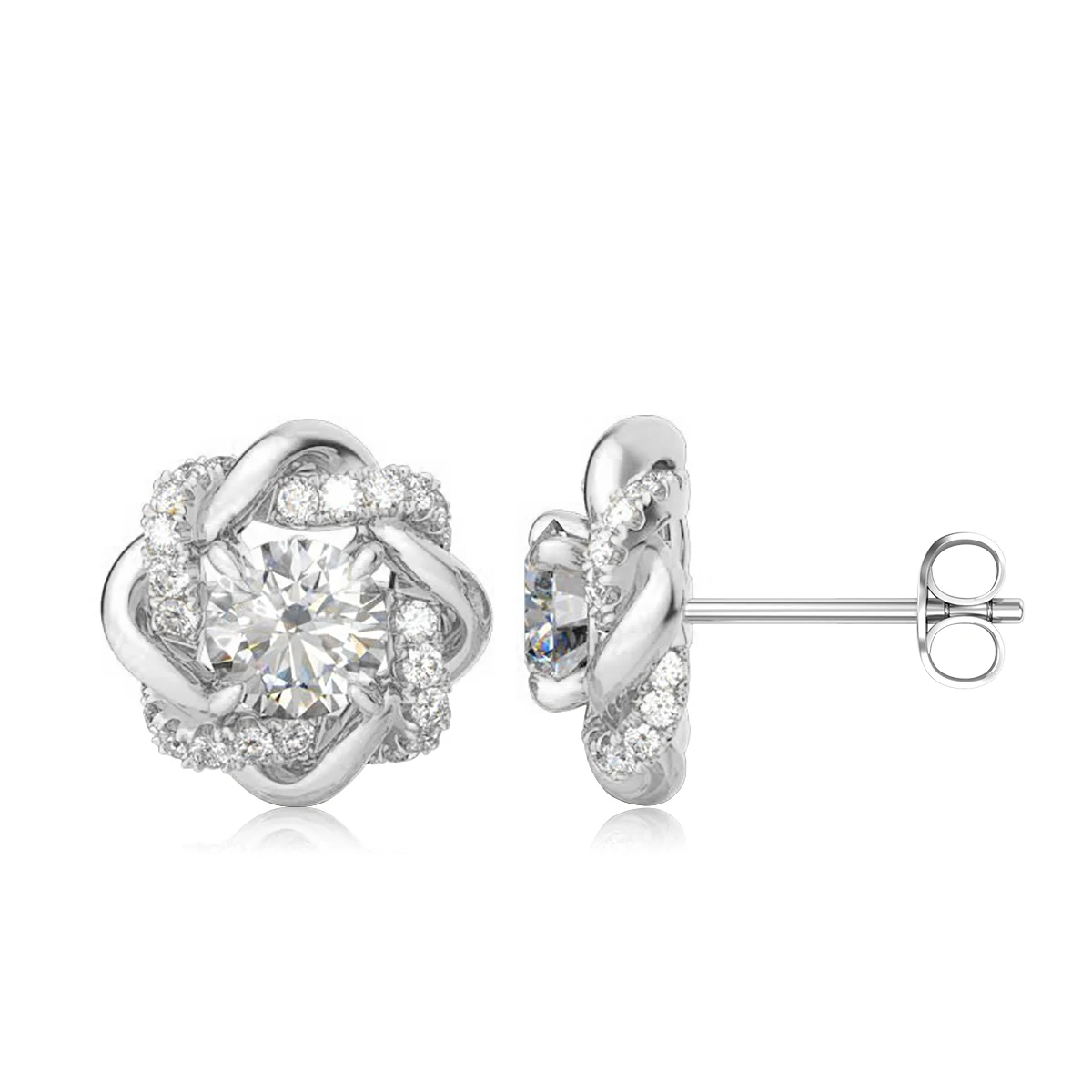 Luxury Quality Trendy Star Of David 2 Carat 6.5mm Moissanite Earrings Studs Pure 925 Silver Certificated Women's Jewellery Sale