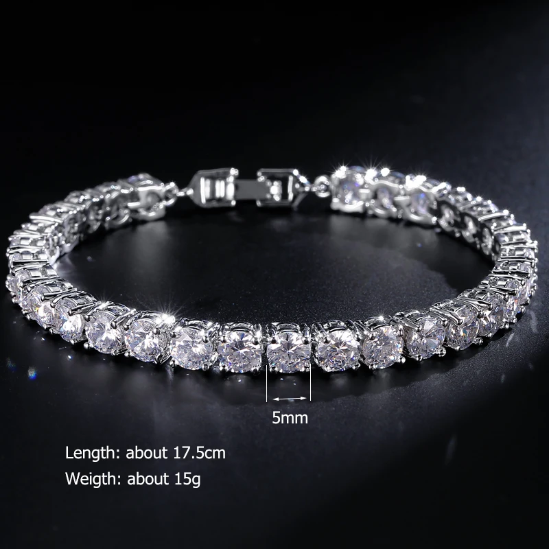 ZAKOL Luxury Geometric Water Drop Zirconia Bracelets for Elegant Women Full Crystal Charm Bracelet Bridal Wedding Jewelry