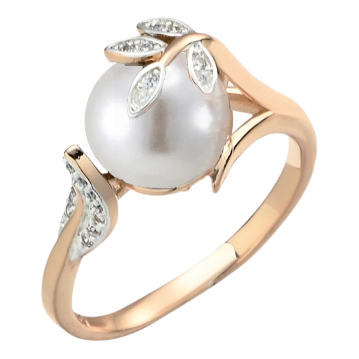 Wbmqda Grey Pearl Women's Rings 585 Rose Gold Color Luxury Wedding Zircon Jewelry Gifts