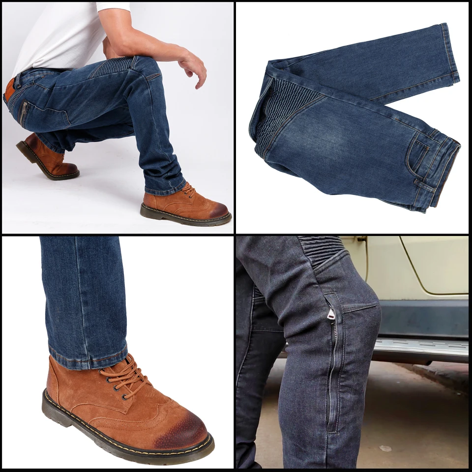 Kevlar Motorcycle Jeans Men Motocross Protective Pants Aramid Sports Racing Riding Gear Spring Autumn
