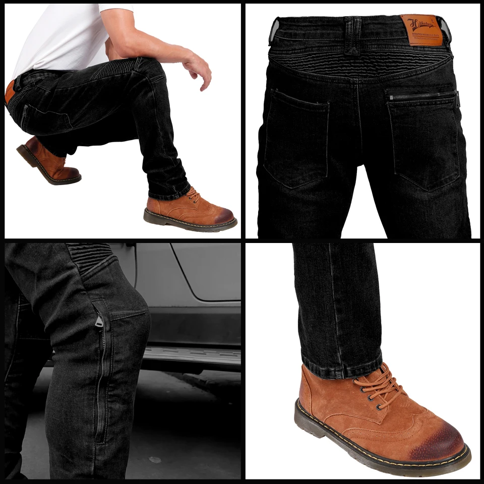 Kevlar Motorcycle Jeans Men Motocross Protective Pants Aramid Sports Racing Riding Gear Spring Autumn