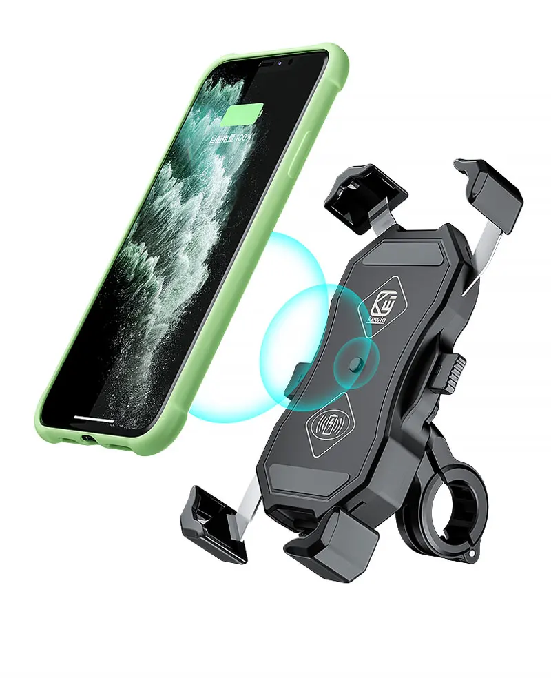 2022 Upgraded Motorcycle Phone Holder 15W Wireless Charger USB QC3.0 Fast Charging Bike Smartphone Stand 360 Cellphone Support