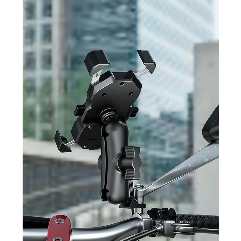 2022 Upgraded Motorcycle Phone Holder 15W Wireless Charger USB QC3.0 Fast Charging Bike Smartphone Stand 360 Cellphone Support