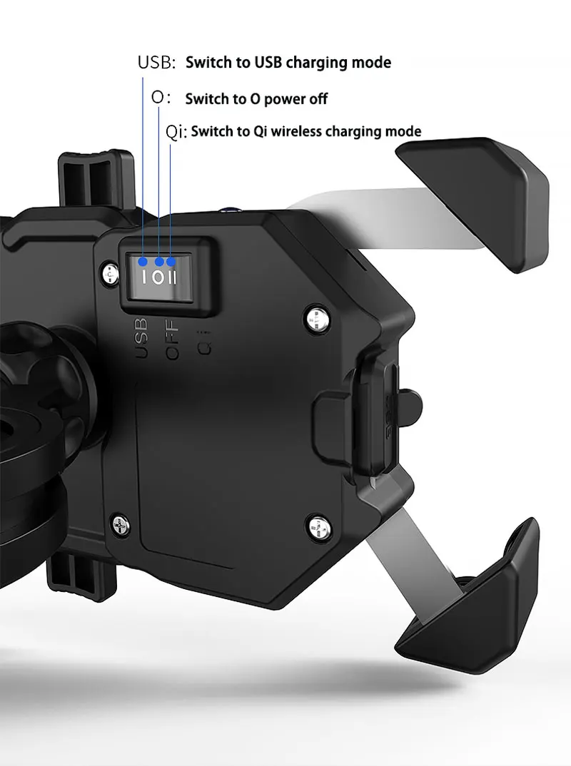 2022 Upgraded Motorcycle Phone Holder 15W Wireless Charger USB QC3.0 Fast Charging Bike Smartphone Stand 360 Cellphone Support
