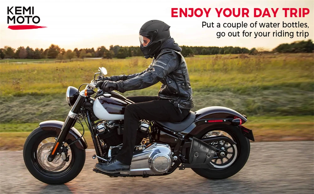 Motorcycle Swing Arm Bags Swingarm Bag Waterproof Saddlebag for Softail Standard Dyna Low Rider Sport Glide Left Side Solo Bags