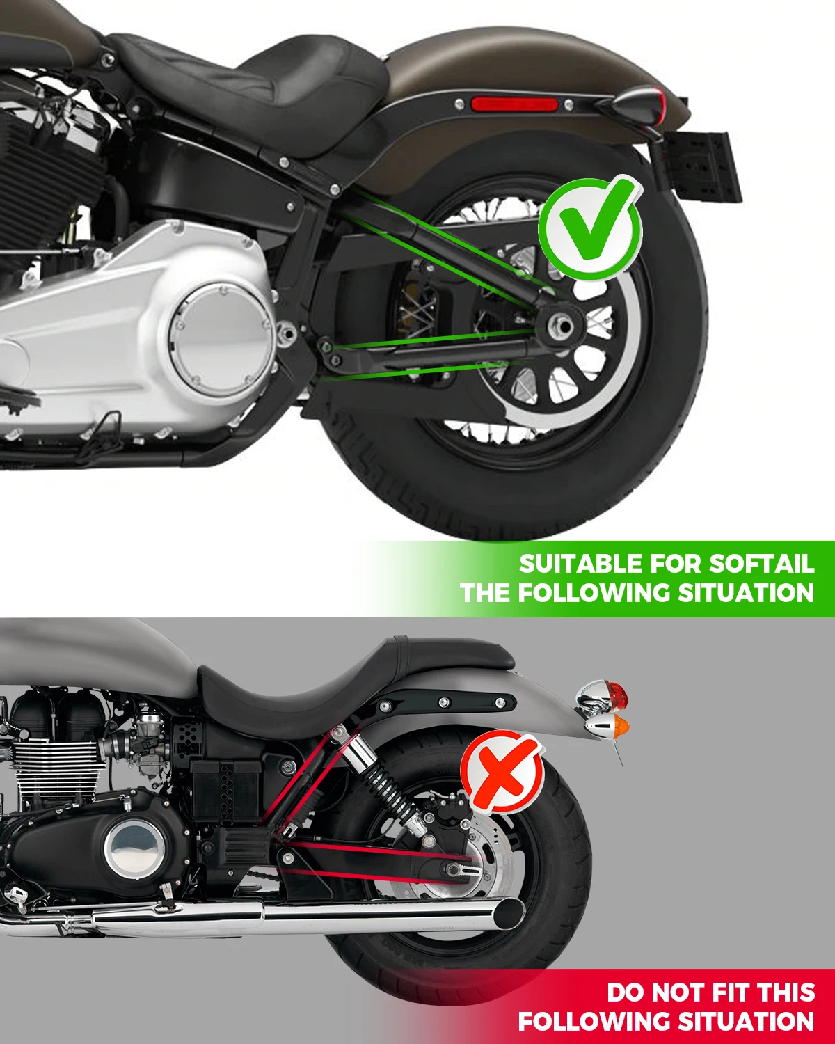 Motorcycle Swing Arm Bags Swingarm Bag Waterproof Saddlebag for Softail Standard Dyna Low Rider Sport Glide Left Side Solo Bags