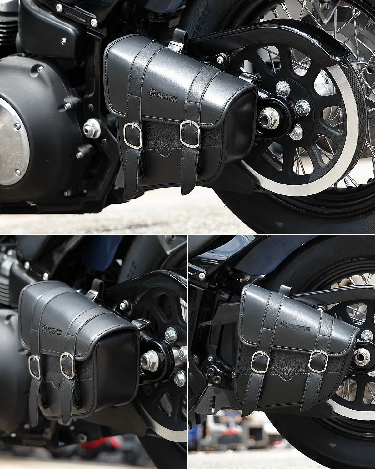 Motorcycle Swing Arm Bags Swingarm Bag Waterproof Saddlebag for Softail Standard Dyna Low Rider Sport Glide Left Side Solo Bags