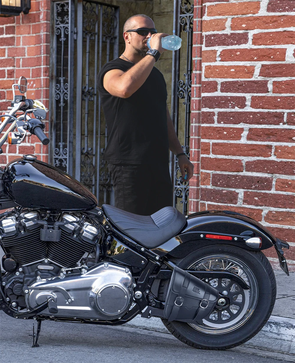 Motorcycle Swing Arm Bags Swingarm Bag Waterproof Saddlebag for Softail Standard Dyna Low Rider Sport Glide Left Side Solo Bags