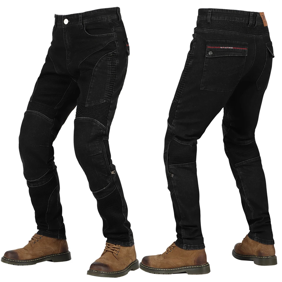 Kevlar Motorcycle Jeans Men Summer Riding Pants Blue Dirt Bike Trousers Abrasion Resistant Mesh Ventilation Durable