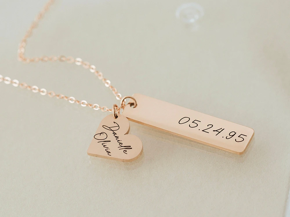Custom Engraved Necklace Personalized Best Friend Gifts for Women Mama With Kids Names for Mom Mothers Handmade Jewelry