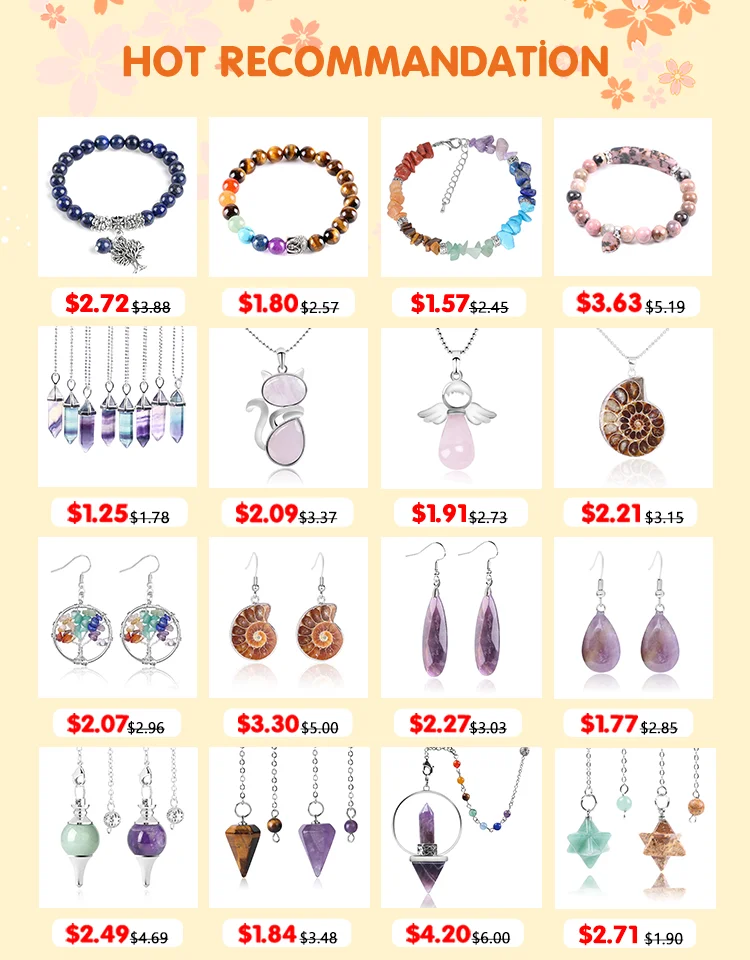 Rock Crystal Necklace Butterfly Necklaces Natural Stone Amethysts Clear Quartz Tiger Eye Pendants Stainless Steel Chain H158